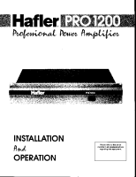 Hafler PRO-1200 - Service Manual 